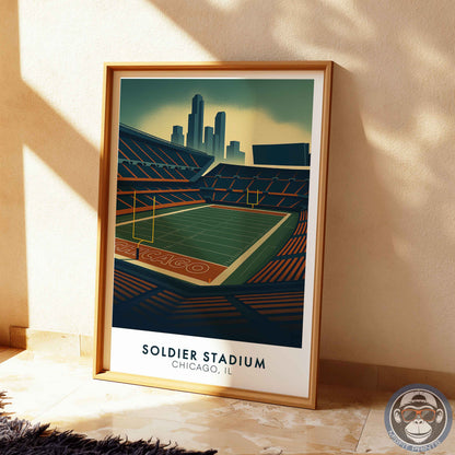 Soldier Field Poster – Chicago Illinois Football Stadium Wall Art Print