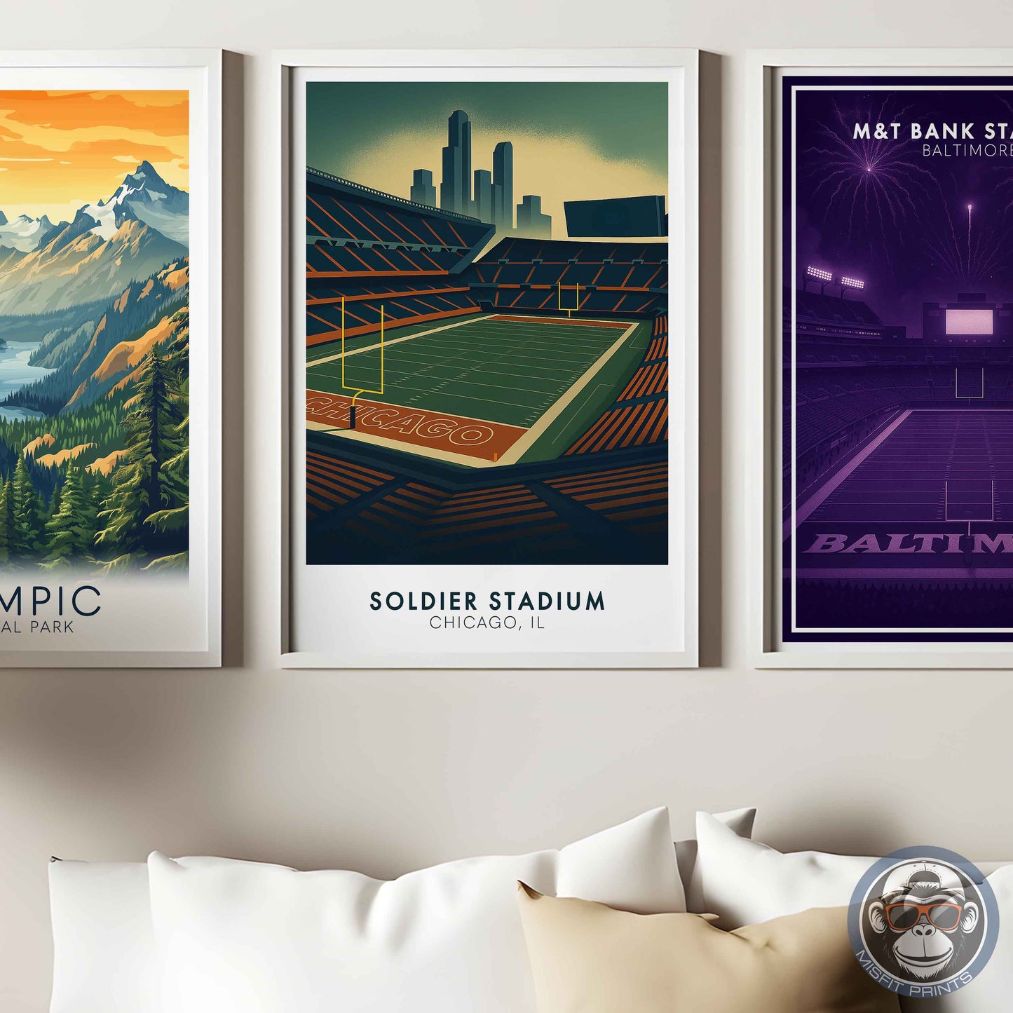 Soldier Field Poster – Chicago Illinois Football Stadium Wall Art Print