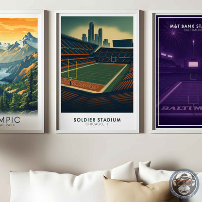 Soldier Field Poster – Chicago Illinois Football Stadium Wall Art Print