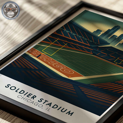 Soldier Field Poster – Chicago Illinois Football Stadium Wall Art Print