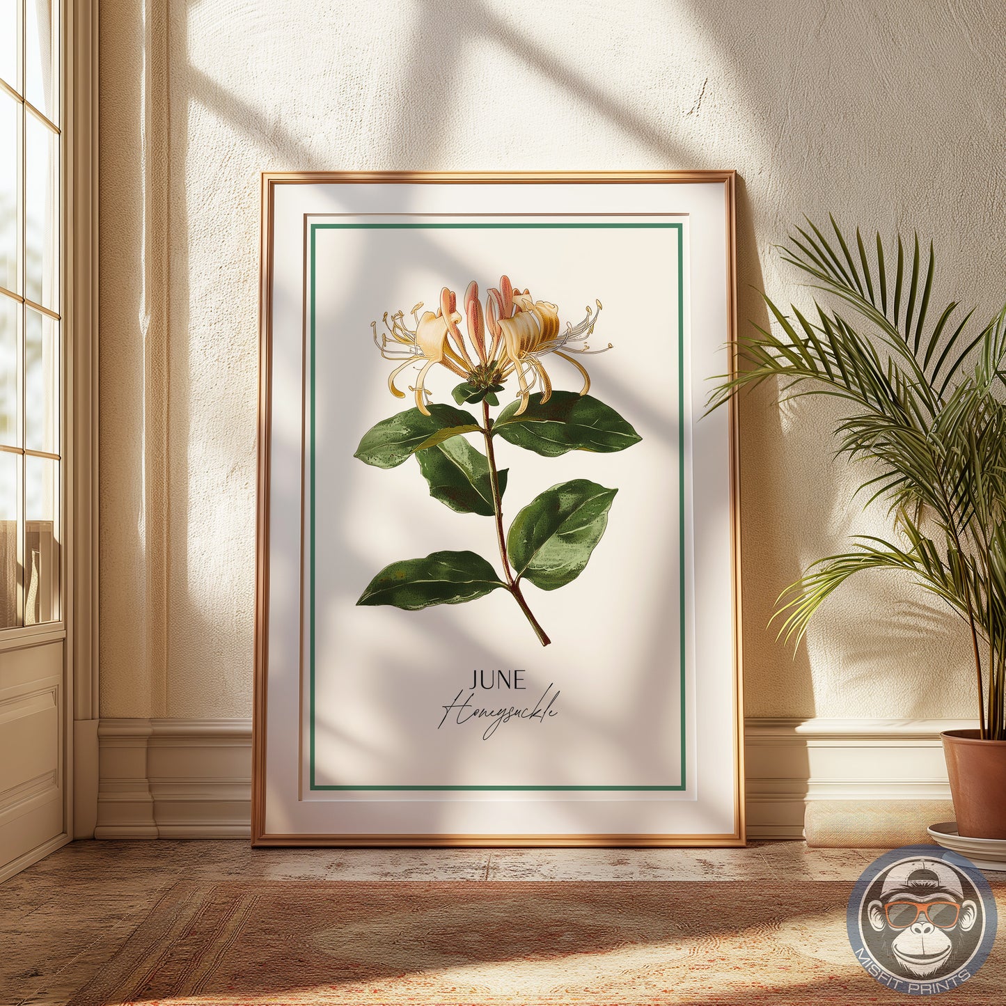 Honeysuckle Print: June Birth Flower Botanical Art