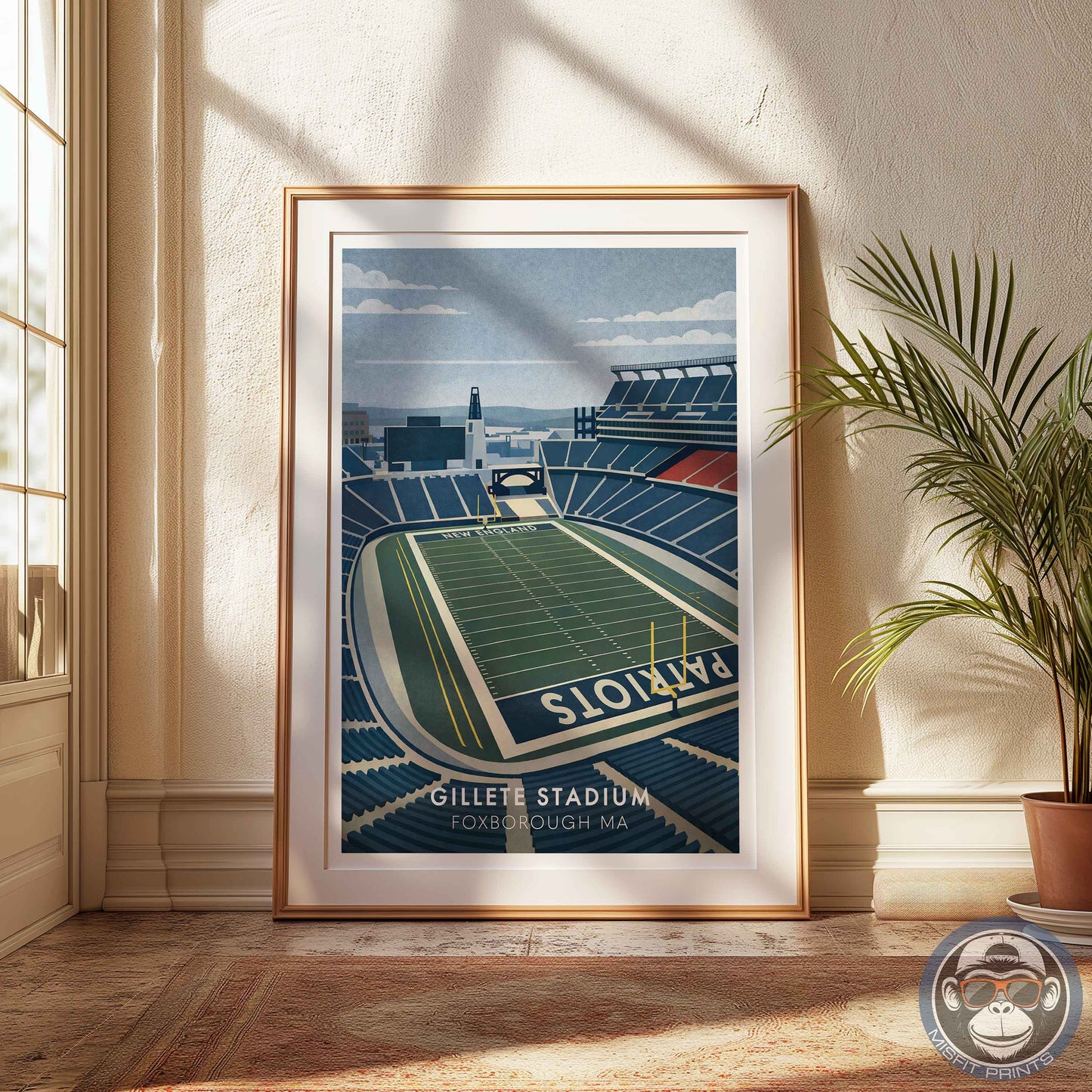 Gillette Stadium Poster New England Football Wall Art Foxborough Stadium Print