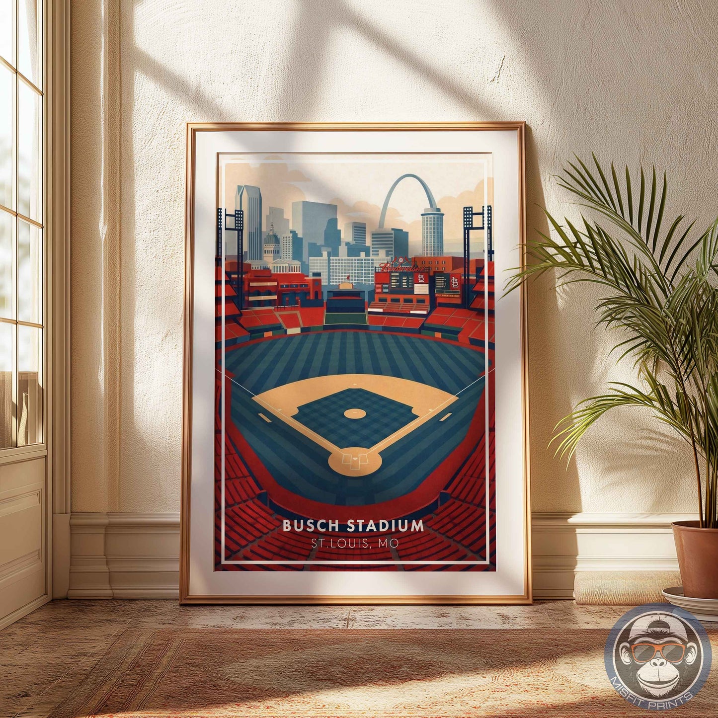 Busch Stadium Poster Wall Art – St. Louis Baseball Stadium Print & Vintage Ballpark Decor