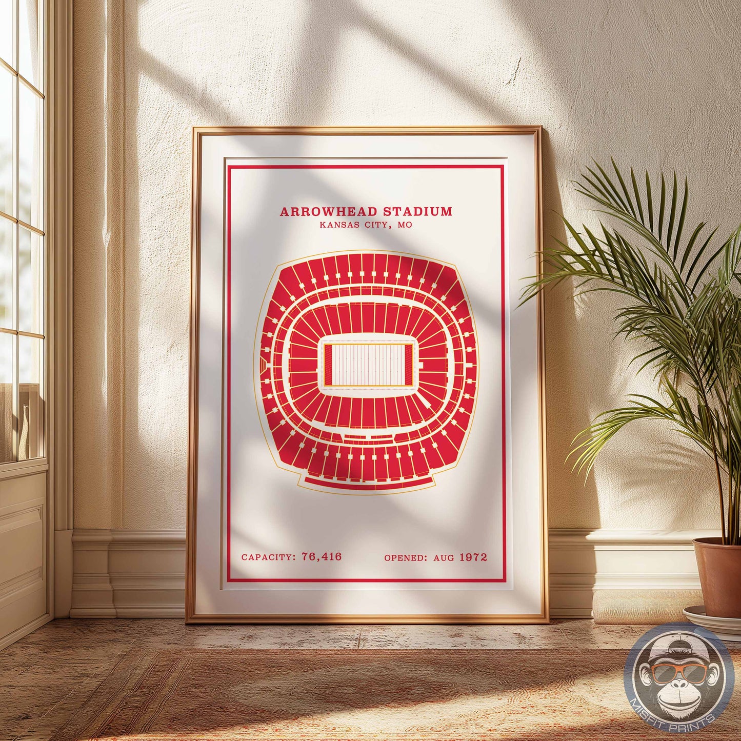 Arrowhead Stadium Poster | Red Modern