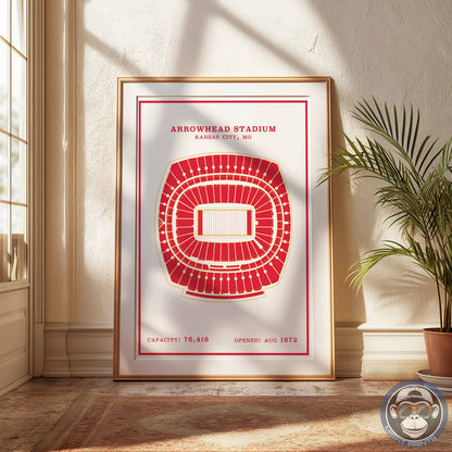 Arrowhead Stadium Poster | Red Modern