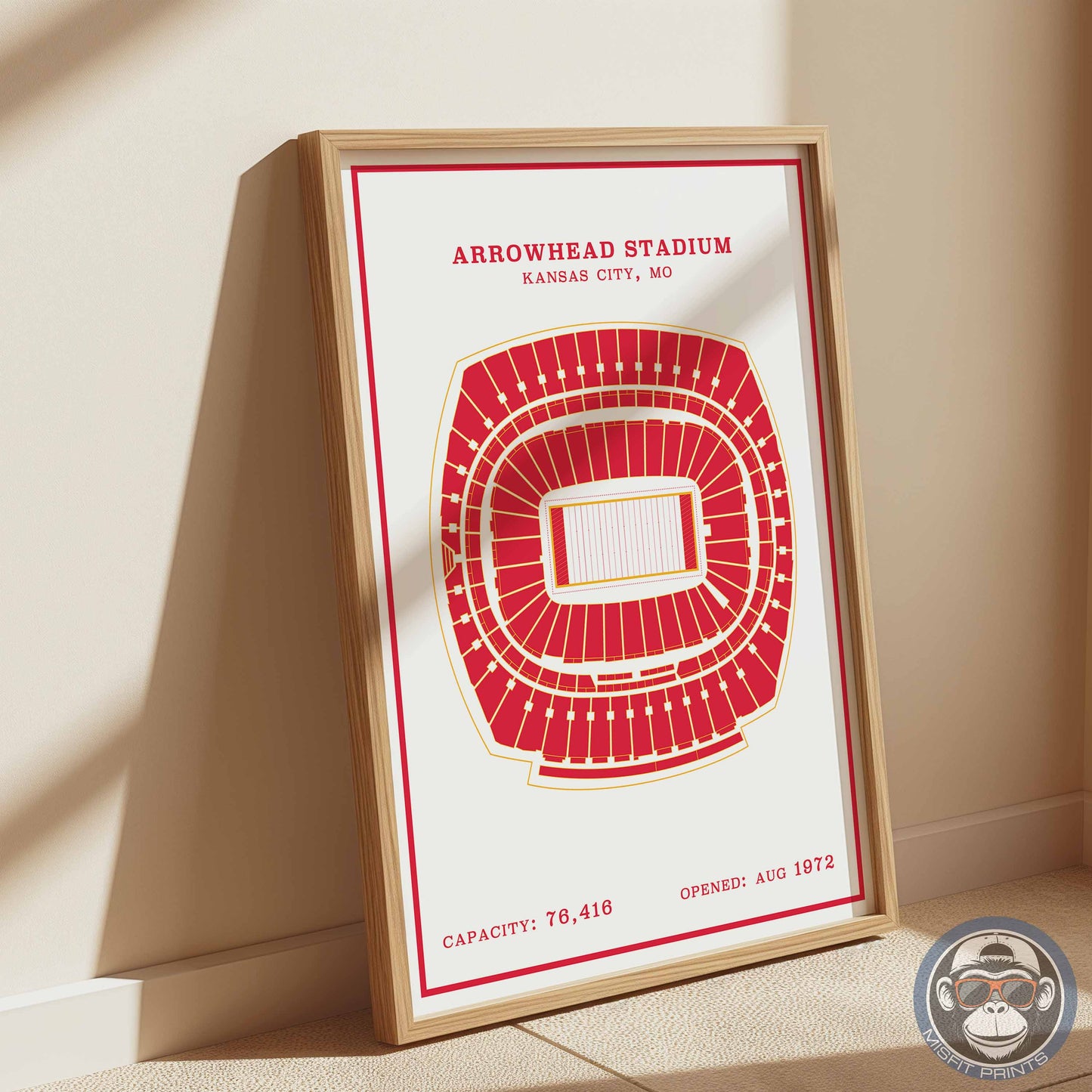 Arrowhead Stadium Poster | Red Modern