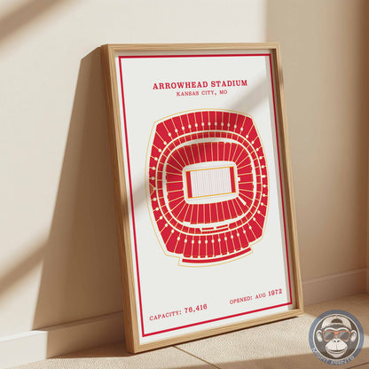 Arrowhead Stadium Poster | Red Modern