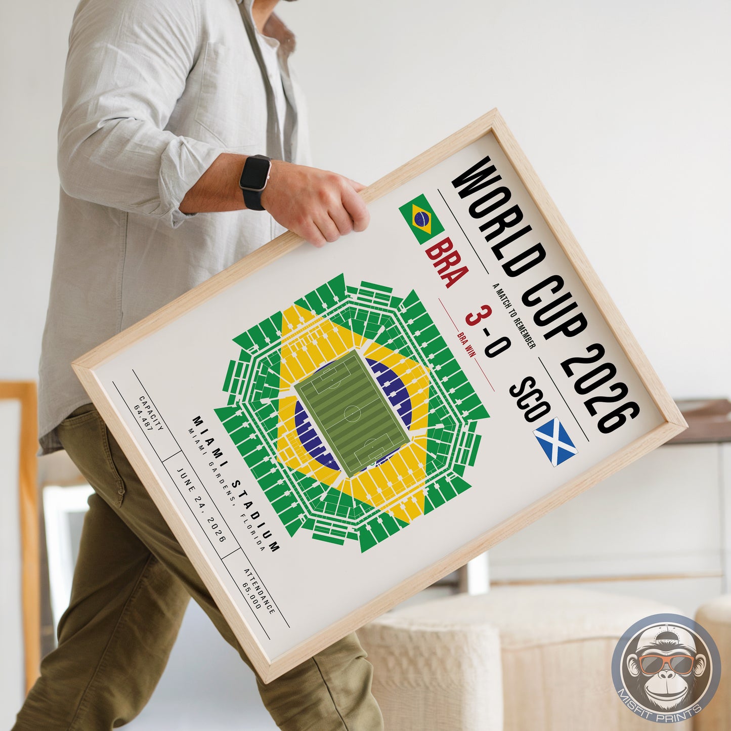 Custom World Cup Soccer Match Poster | Personalized Football Game Wall Art