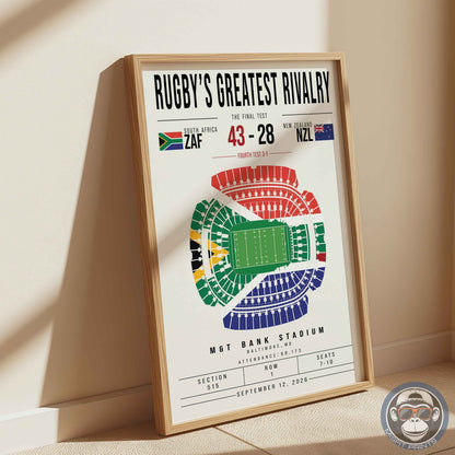 South Africa vs New Zealand Rugby Match Poster | M&T Bank Stadium