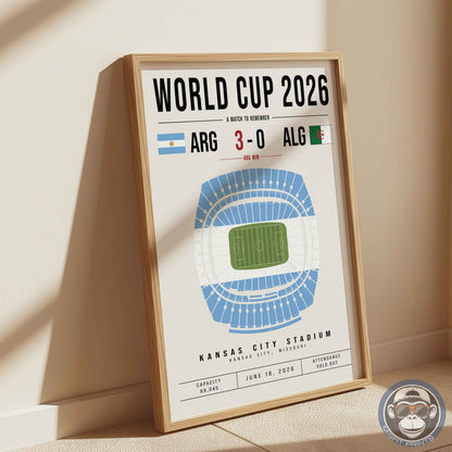 Argentina vs. Algeria World Cup Match Poster