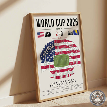 USA vs. Bosnia World Cup Match Poster