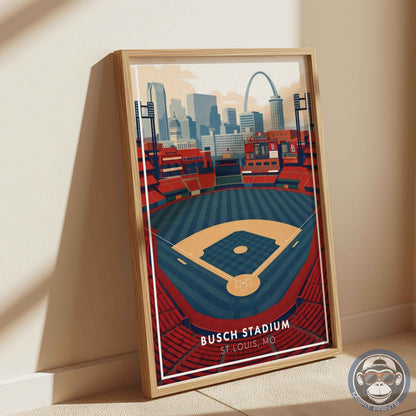 Busch Stadium Poster Wall Art – St. Louis Baseball Stadium Print & Vintage Ballpark Decor