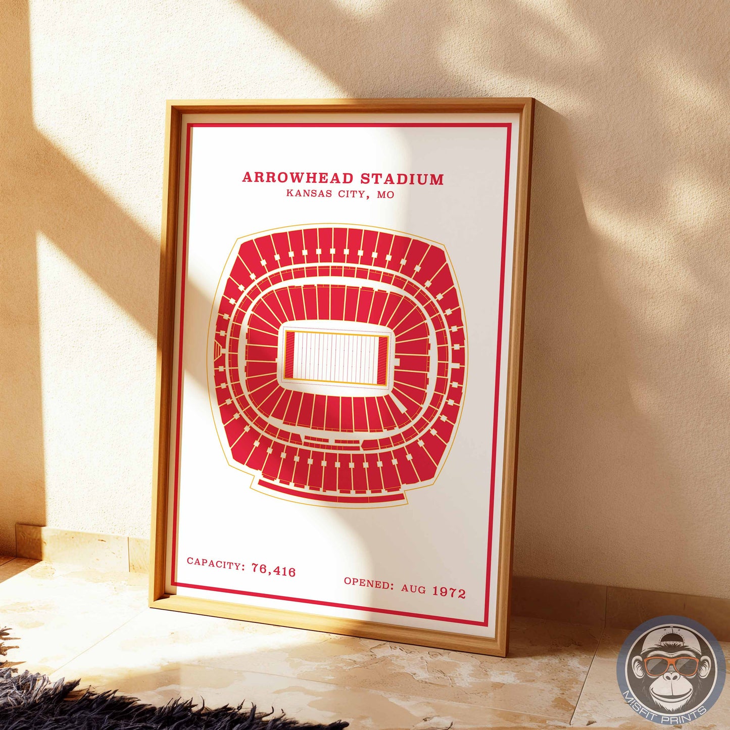 Arrowhead Stadium Poster | Red Modern