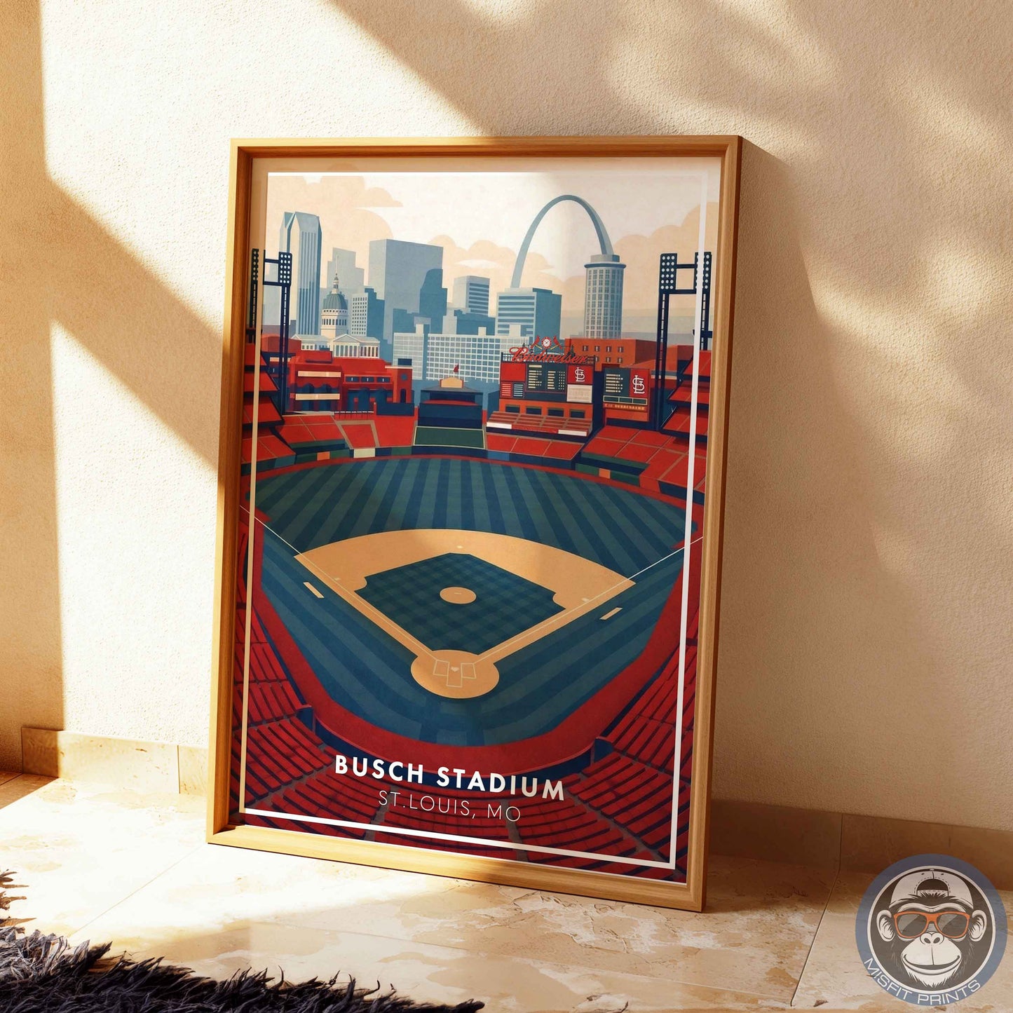 Busch Stadium Poster Wall Art – St. Louis Baseball Stadium Print & Vintage Ballpark Decor