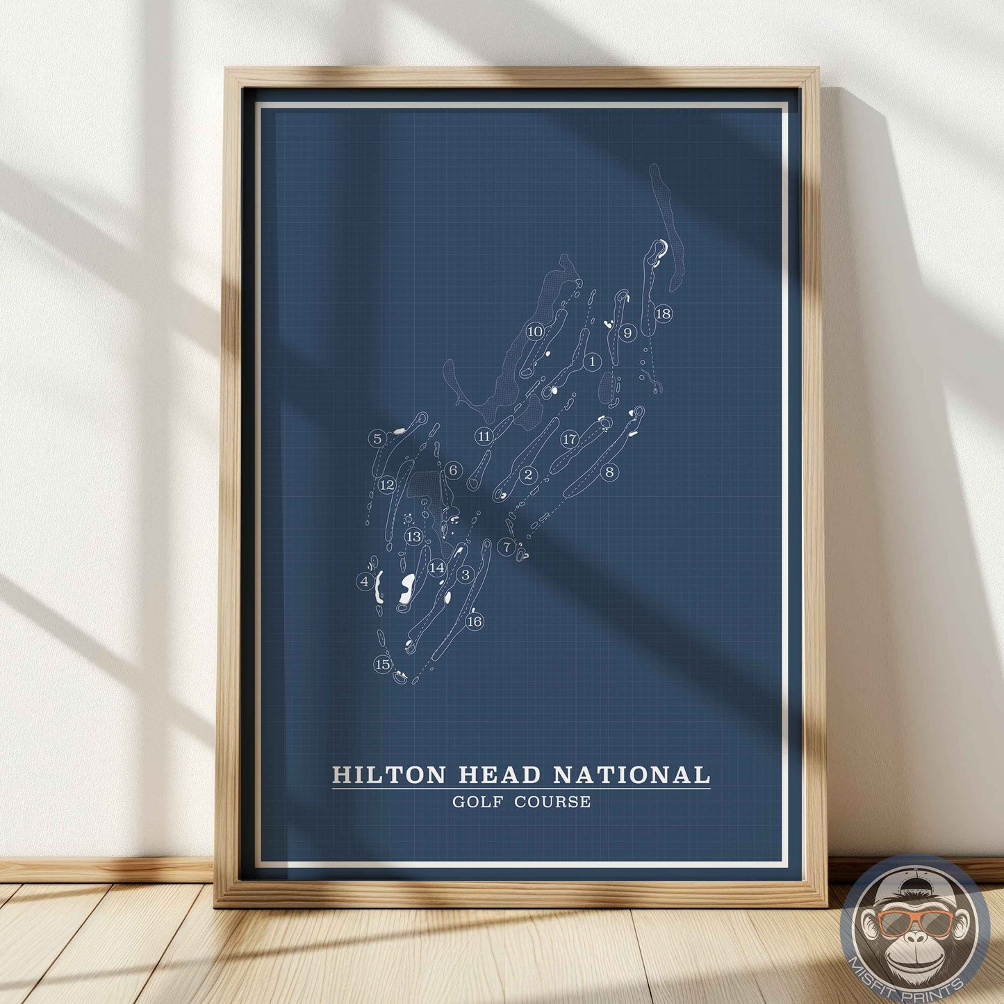 Hilton Head National Golf Course Map Poster – South Carolina Minimalist Wall Art Print