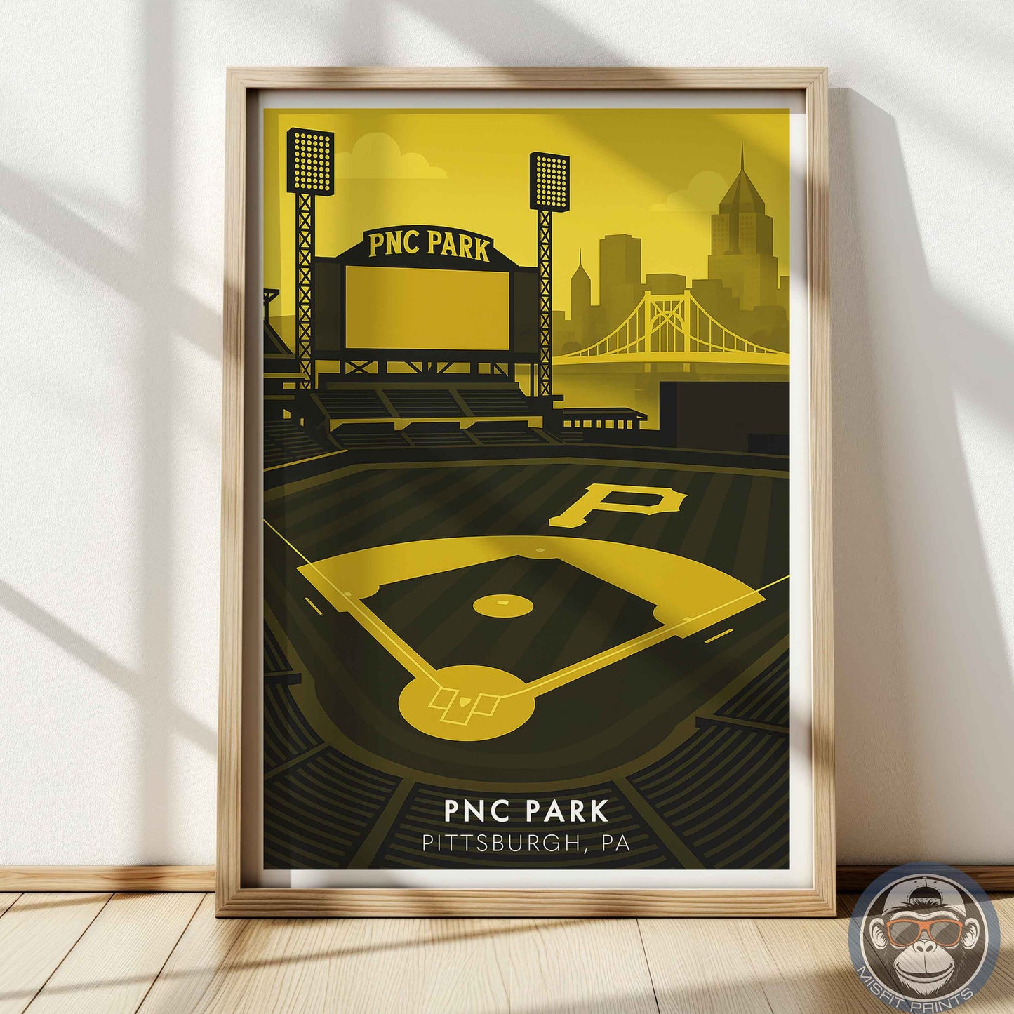 PNC Park Poster – Modern Pittsburgh Baseball Stadium Wall Art Print for Home or Office Decor