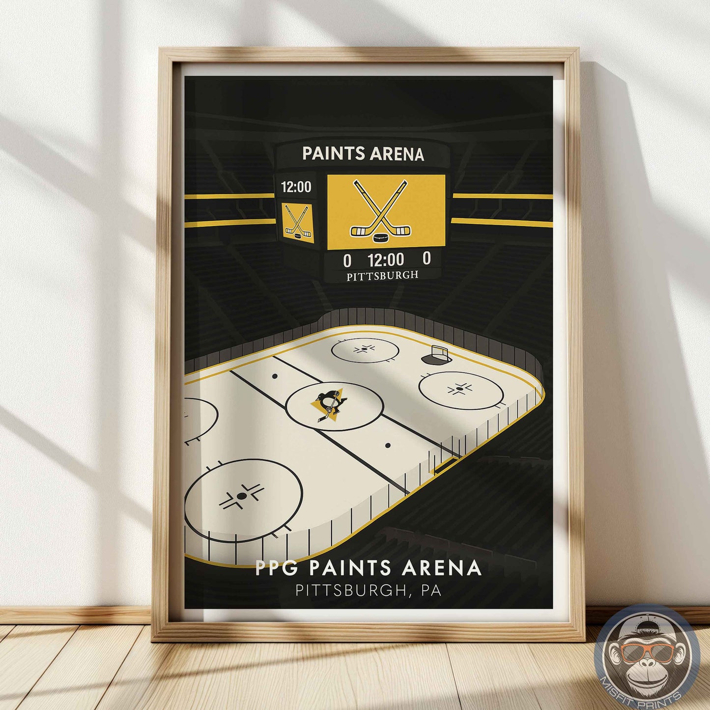 PPG Paints Arena Poster – Minimalist Pittsburgh Hockey Stadium Wall Art Print