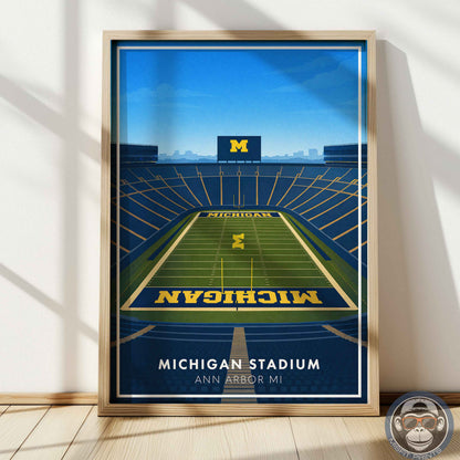 Michigan Stadium Poster – Ann Arbor Football Wall Art