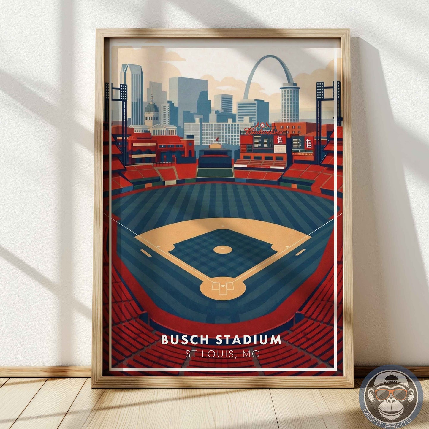 Busch Stadium Poster Wall Art – St. Louis Baseball Stadium Print & Vintage Ballpark Decor