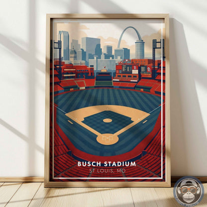 Busch Stadium Poster Wall Art – St. Louis Baseball Stadium Print & Vintage Ballpark Decor