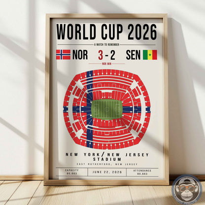 Custom World Cup Soccer Match Poster | Personalized Football Game Wall Art