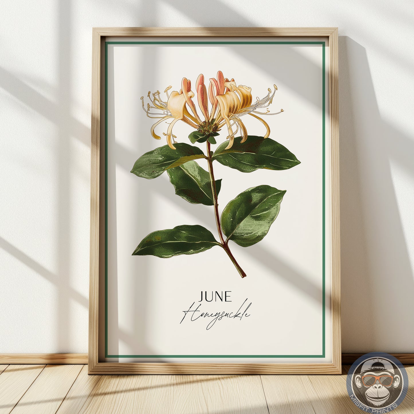 Honeysuckle Print: June Birth Flower Botanical Art