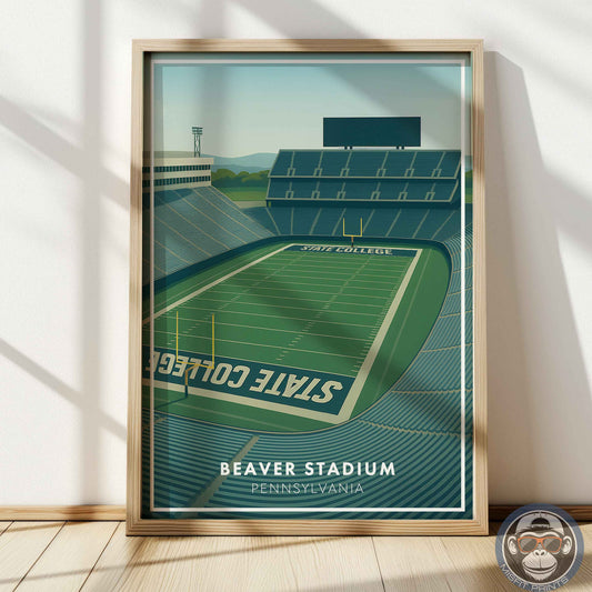 Beaver Stadium Poster – Pennsylvania Football Wall Art, State College Stadium Print