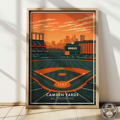 Camden Yards Stadium Poster – Baltimore Baseball Wall Art Print for Home, Office or Game Room