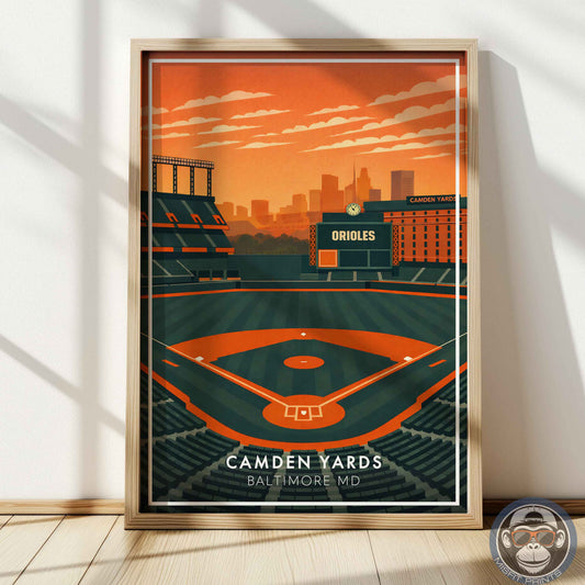 Camden Yards Stadium Poster – Baltimore Baseball Wall Art Print for Home, Office or Game Room