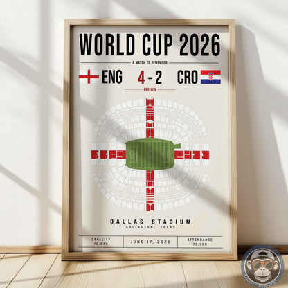 Custom World Cup Soccer Match Poster | Personalized Football Game Wall Art