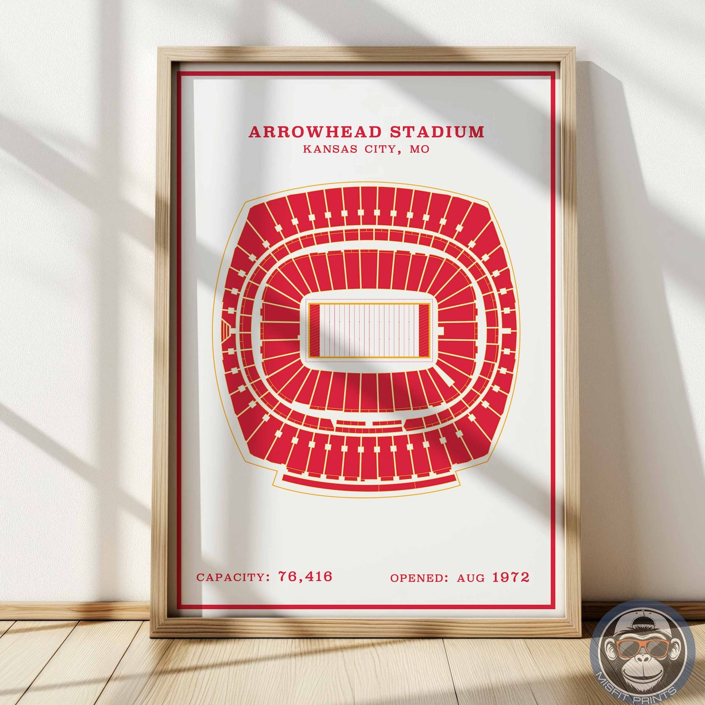 Arrowhead Stadium Poster | Red Modern