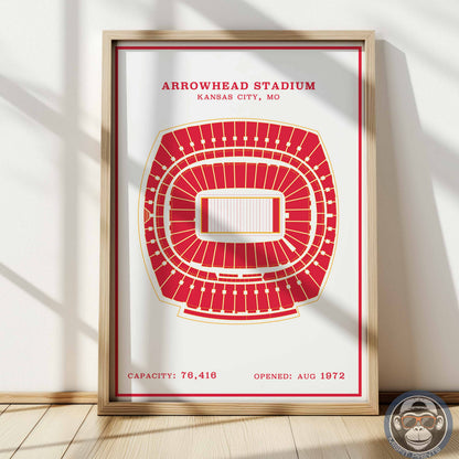 Arrowhead Stadium Poster | Red Modern