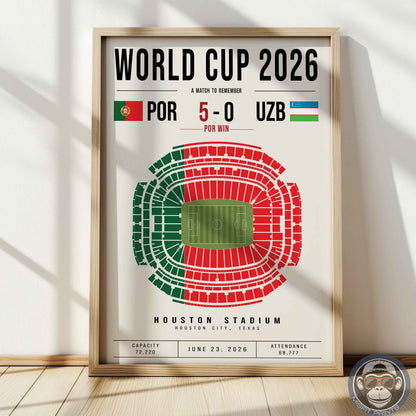 Custom World Cup Soccer Match Poster | Personalized Football Game Wall Art