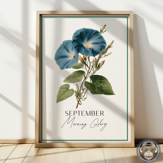 Morning Glory Print: September Birth Flower Botanical Art