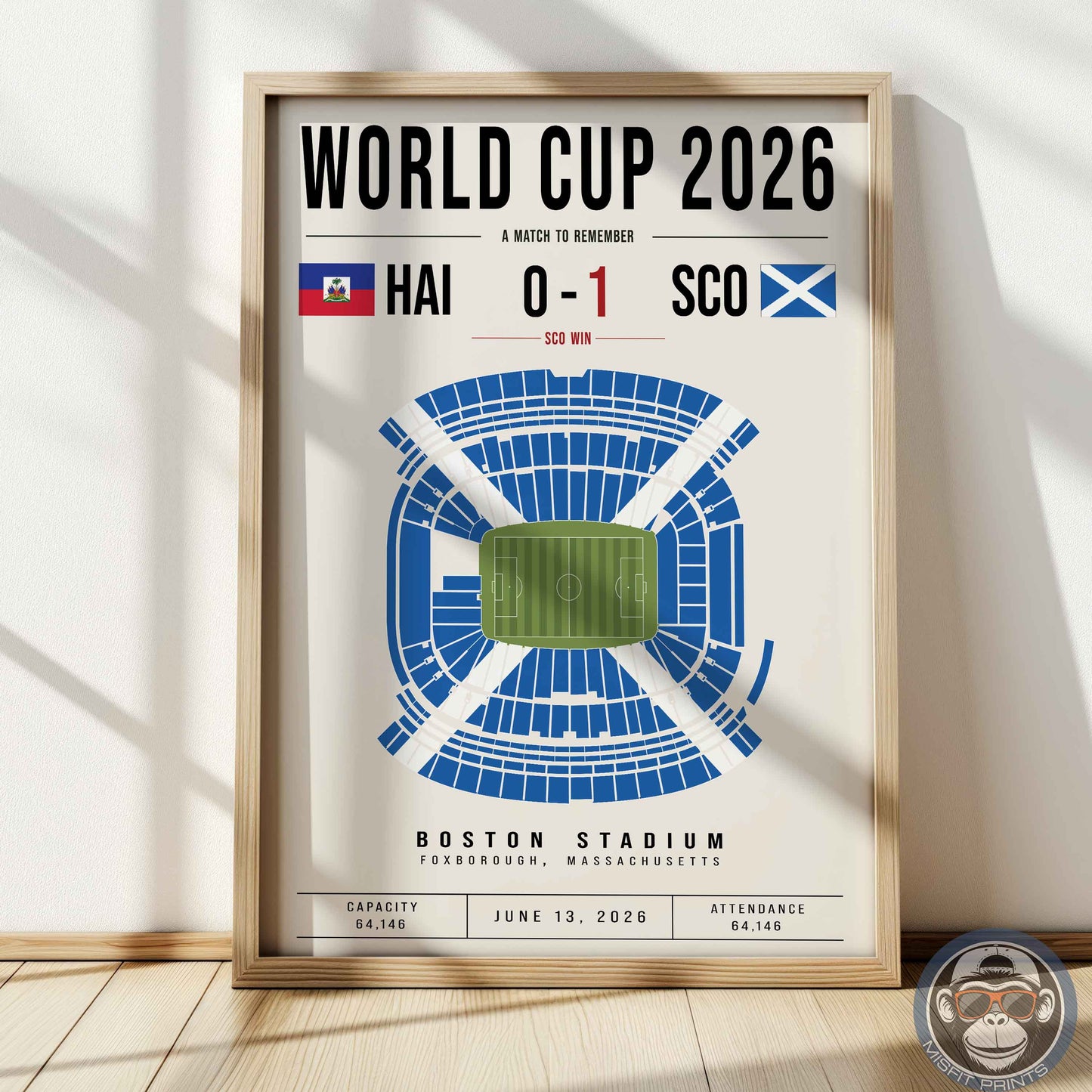 Custom World Cup Soccer Match Poster | Personalized Football Game Wall Art