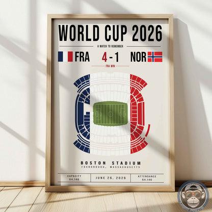 Custom World Cup Soccer Match Poster | Personalized Football Game Wall Art