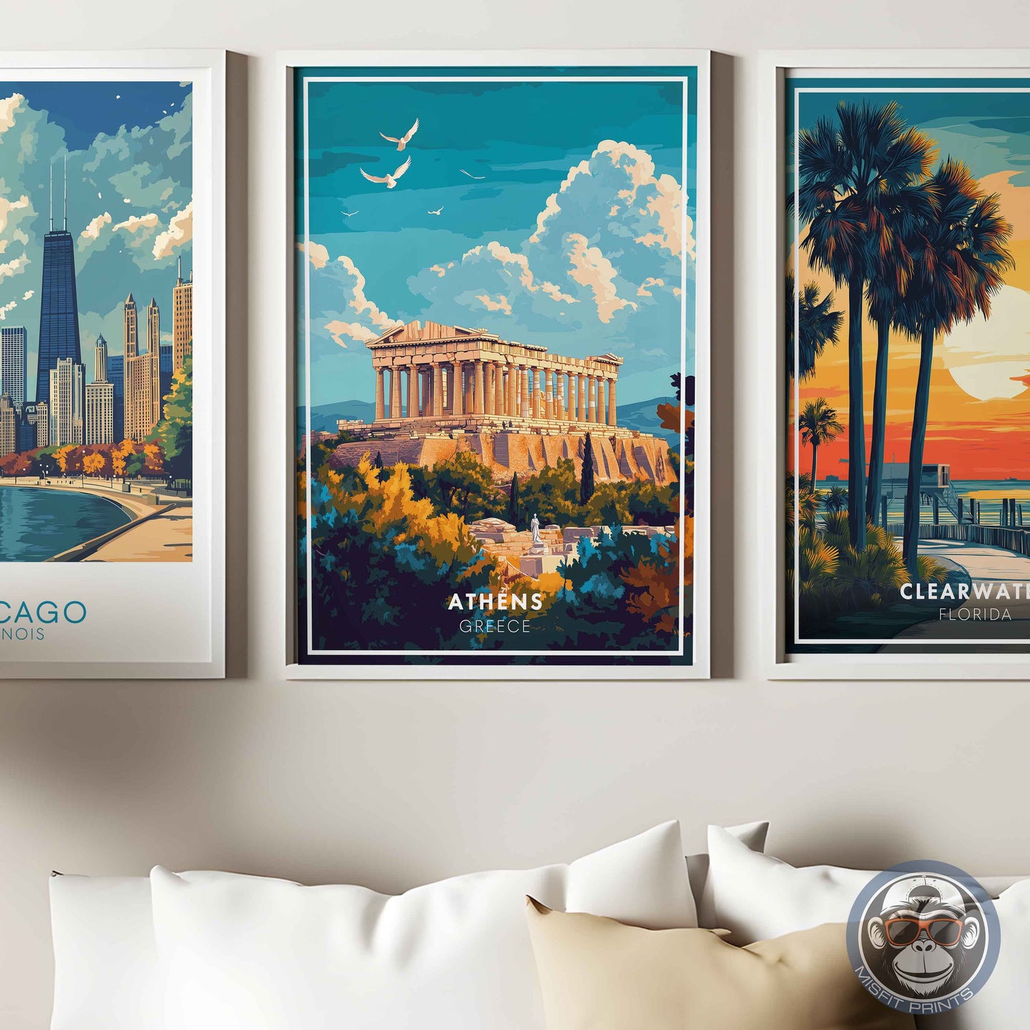 Athens Poster – Greece Travel Print, Parthenon Wall Art