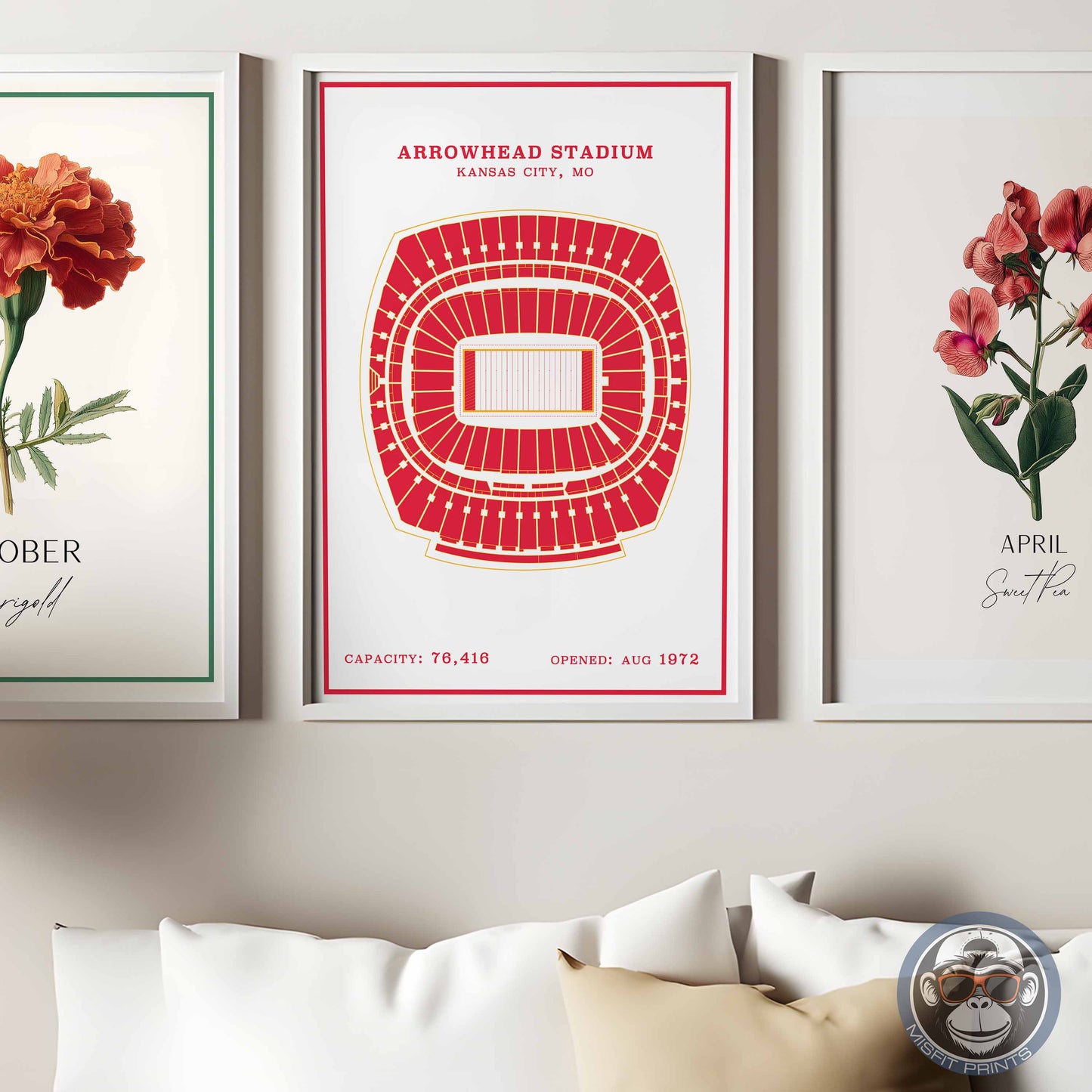 Arrowhead Stadium Poster | Red Modern