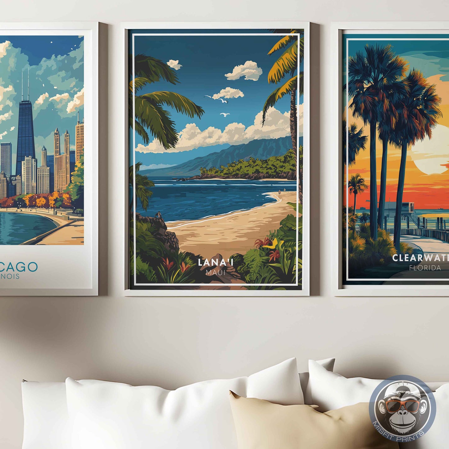 Lana’i Maui Poster – Hawaii Beach Wall Art, Tropical Coastal Print, Pacific Island Decor