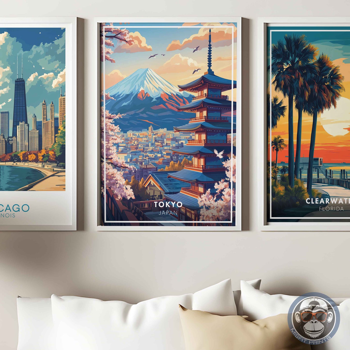 Tokyo Poster – Japan Travel Wall Art, Mount Fuji Print, Cherry Blossom Landscape Decor