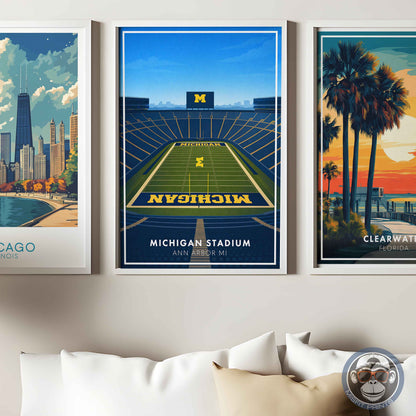Michigan Stadium Poster – Ann Arbor Football Wall Art