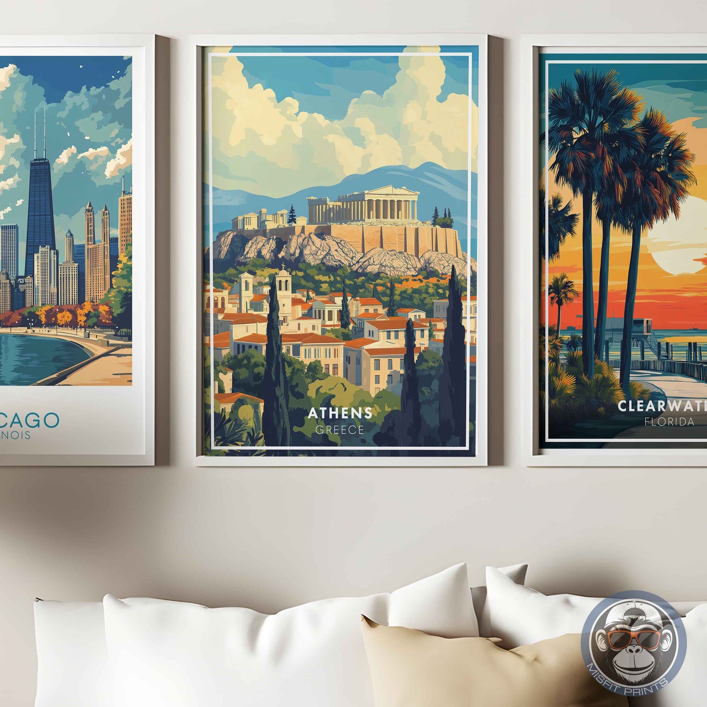 Athens Poster – Greece Travel Wall Art, Acropolis Print, Mediterranean Architecture Decor