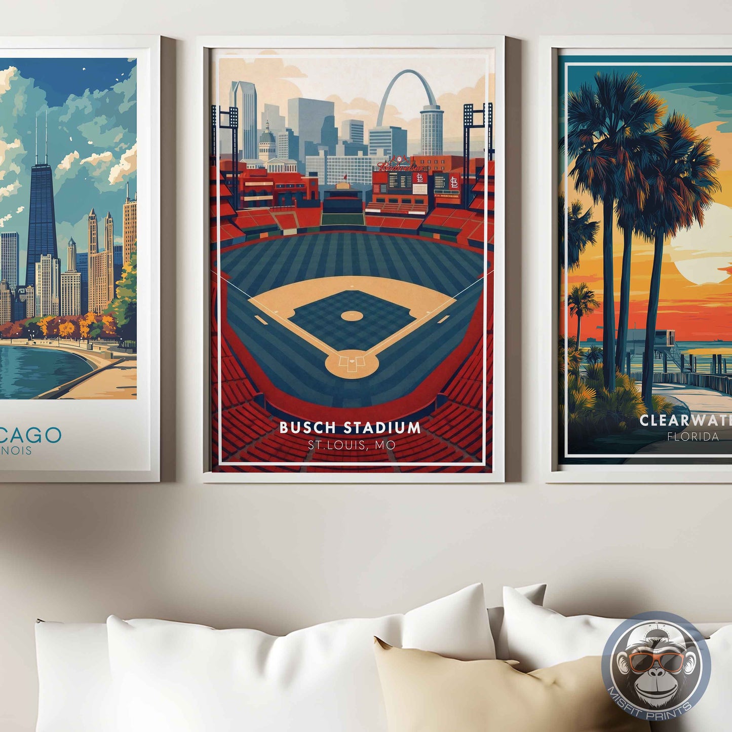 Busch Stadium Poster Wall Art – St. Louis Baseball Stadium Print & Vintage Ballpark Decor