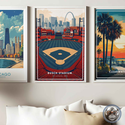 Busch Stadium Poster Wall Art – St. Louis Baseball Stadium Print & Vintage Ballpark Decor