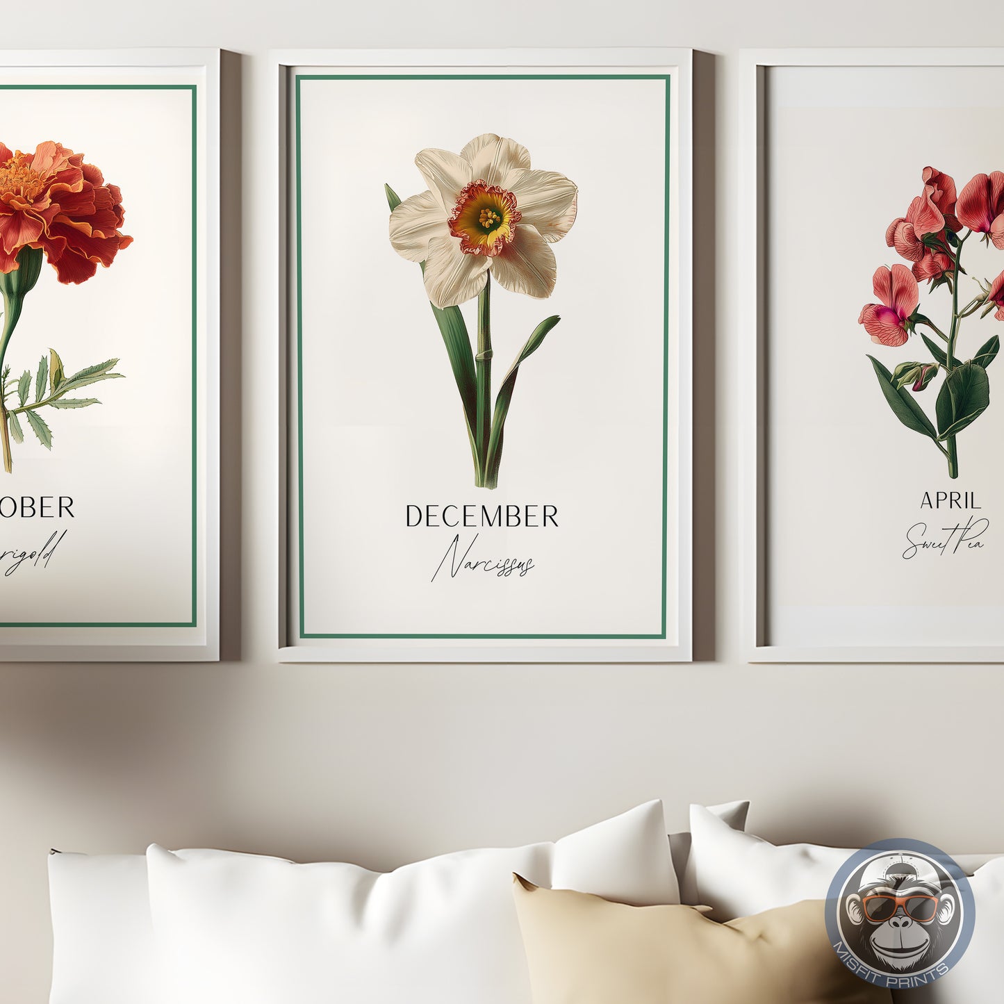 Narcissus Print: December Birth Flower Botanical Art