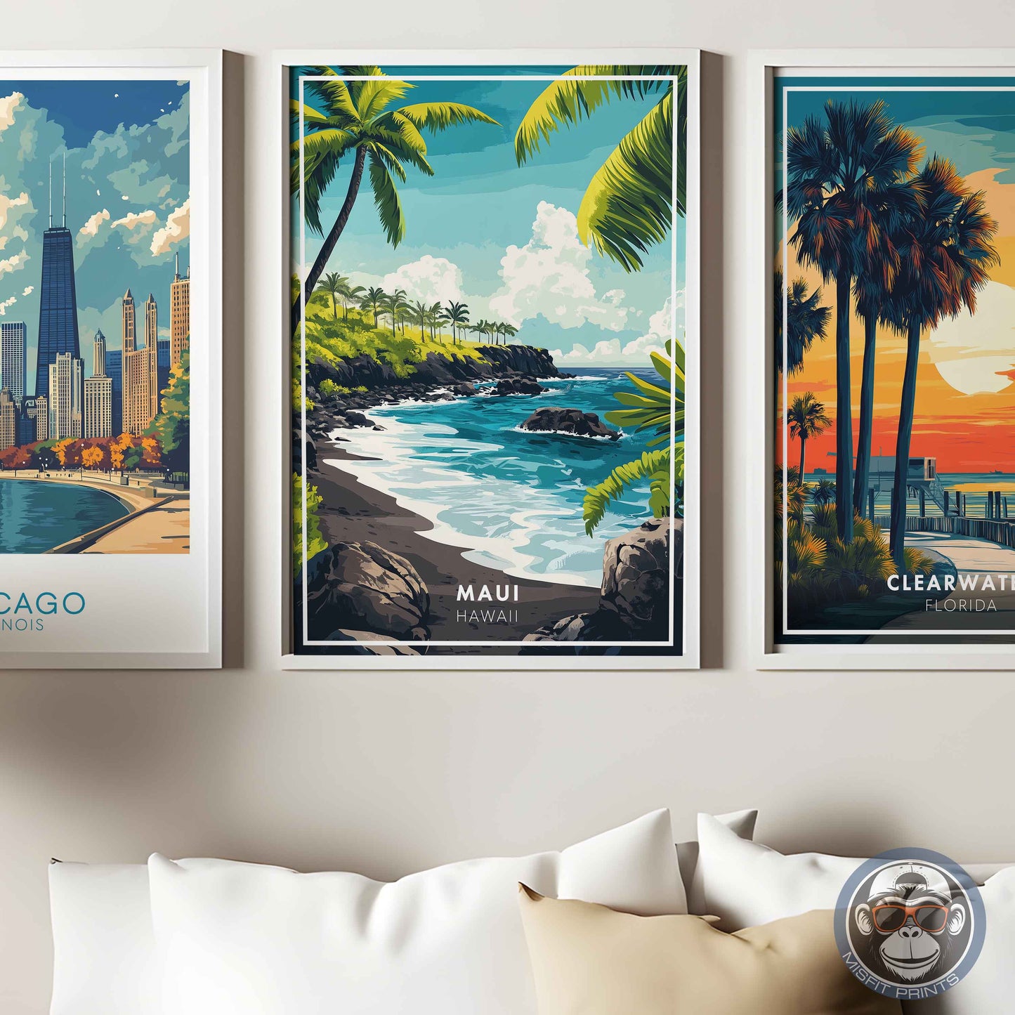 Maui Hawaii Poster – Tropical Beach Wall Art, Coastal Travel Print, Pacific Island Decor