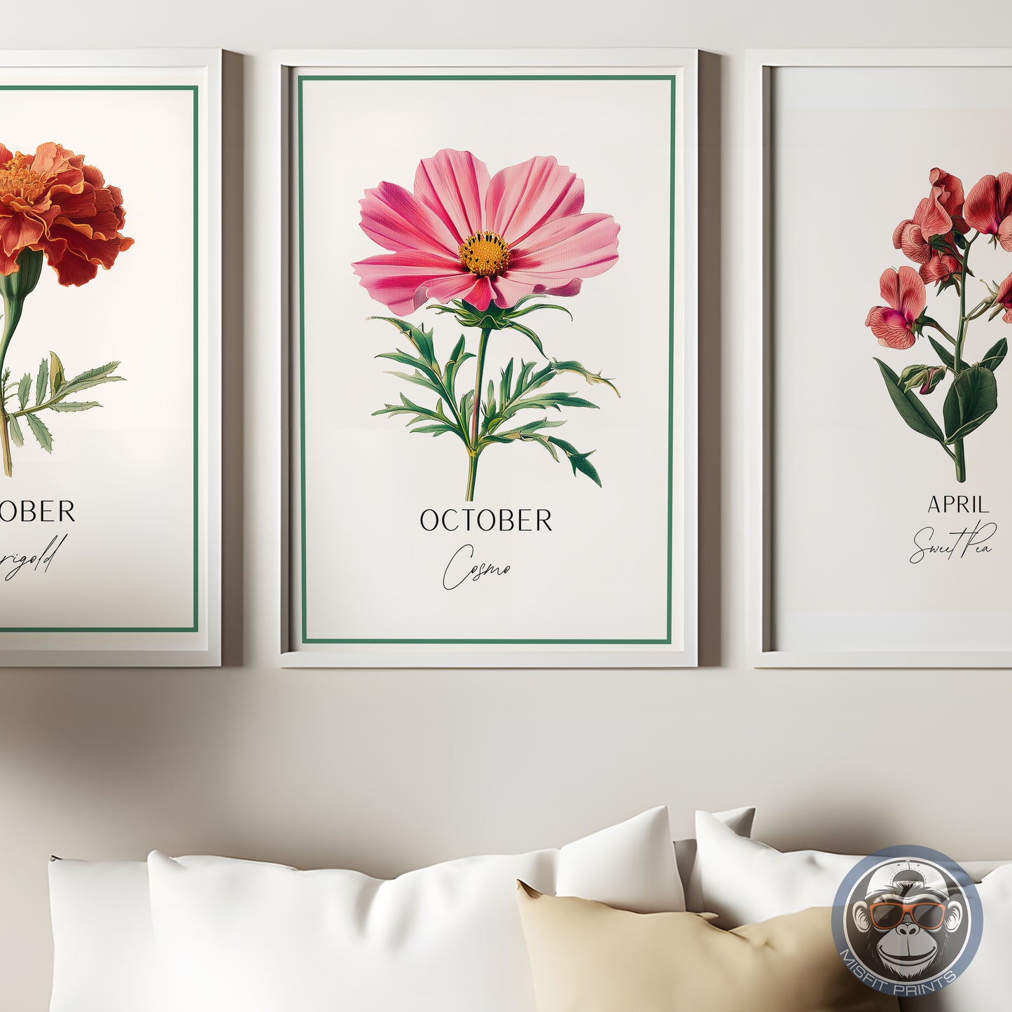 October Birth Flower Art Print – Cosmos Botanical Wall Art