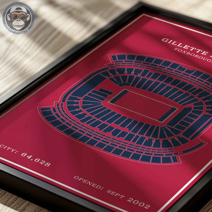 Gillette Stadium - Modern Border Print