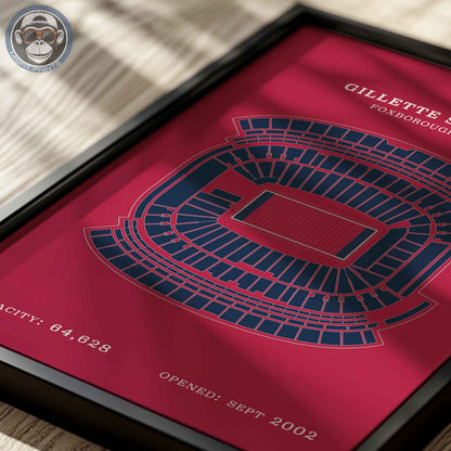 Gillette Stadium - No Border Print