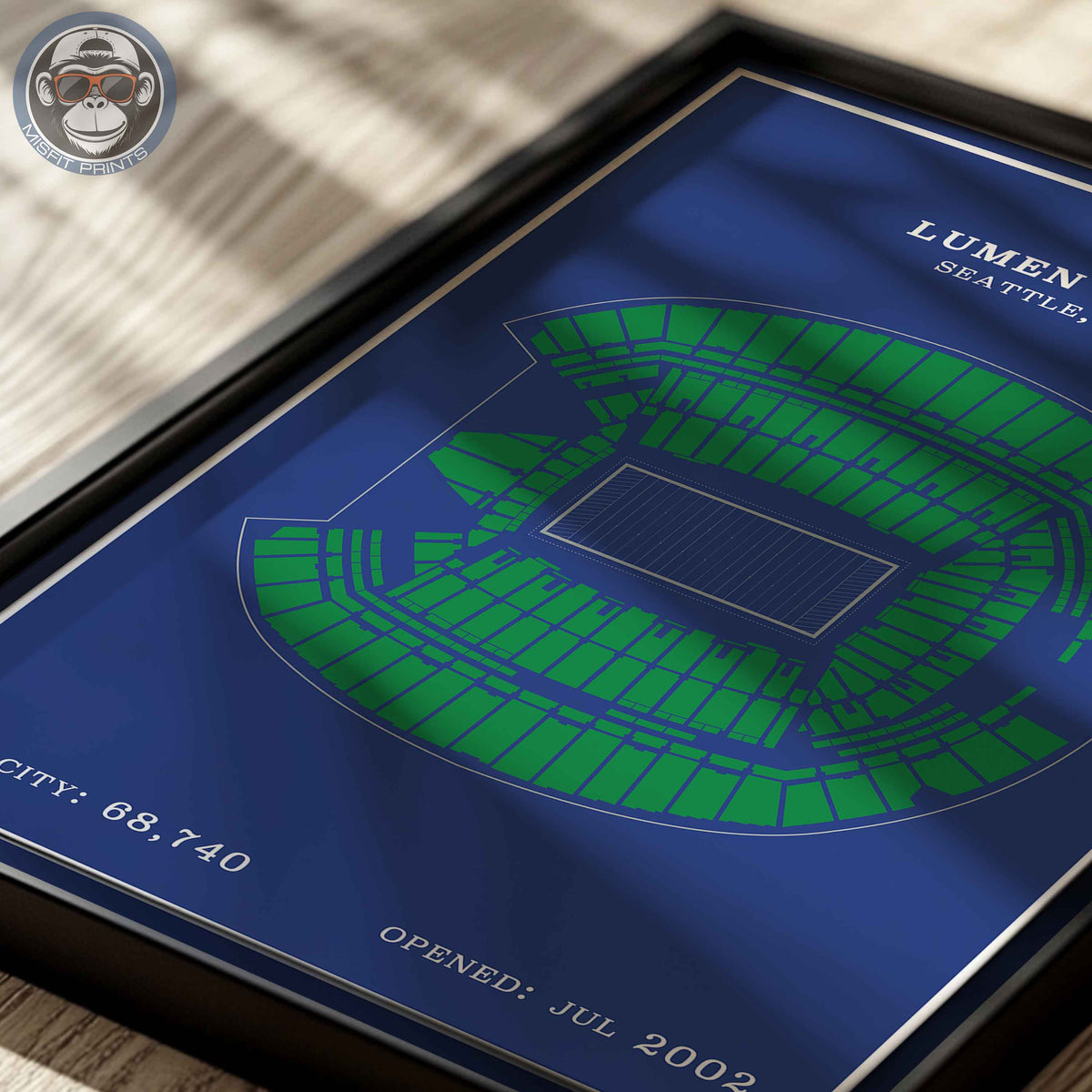 Lumen Field Stadium - Modern Border Print